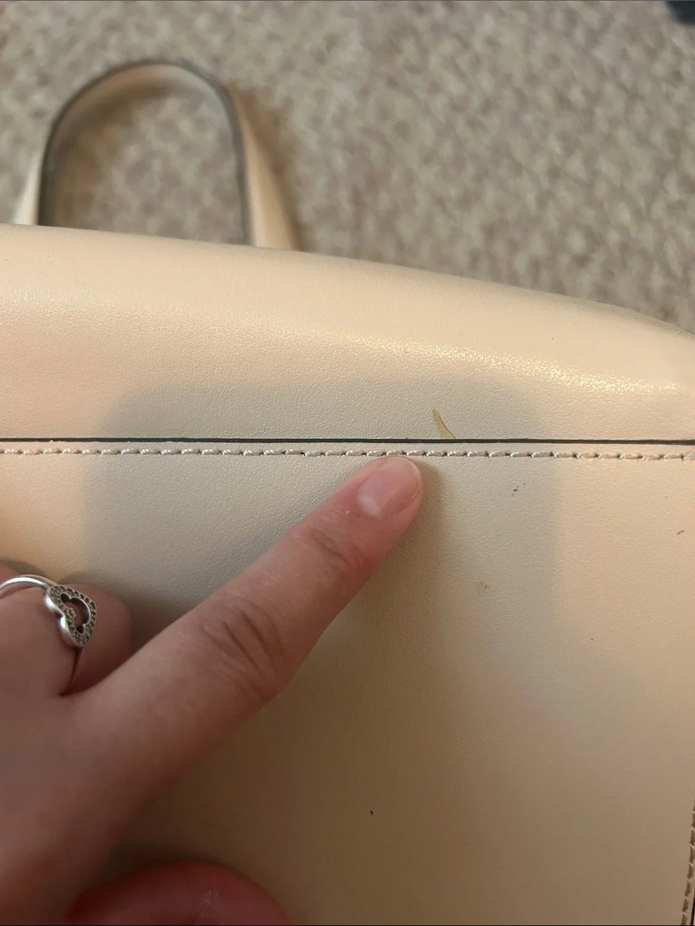 Calvin Klein Beige Snake-Embossed Satchel with Tan Pouch